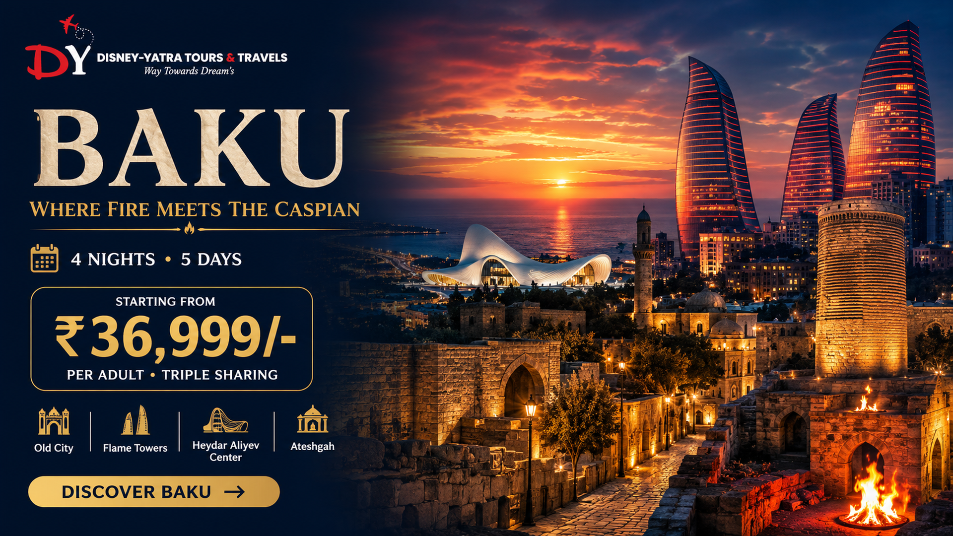 Baku tour package banner
