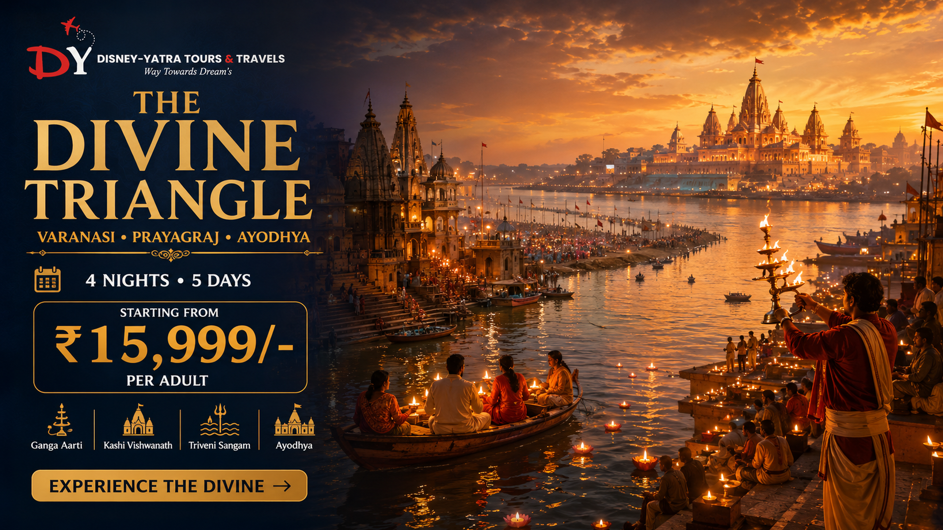 Varanasi Prayagraj Ayodhya tour package banner